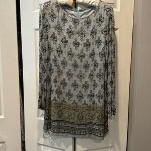 Kay Unger sequin detail blue green tunic/dress